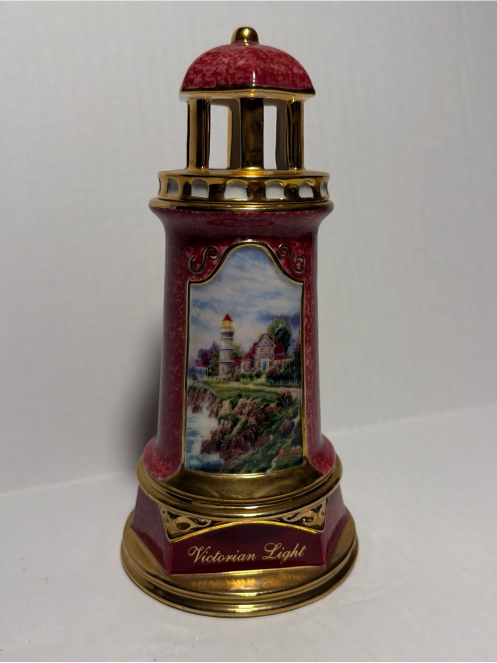 Vintage Thomas Kinkade 2004 Working Light “Victorian Light” Porcelain Lighthouse